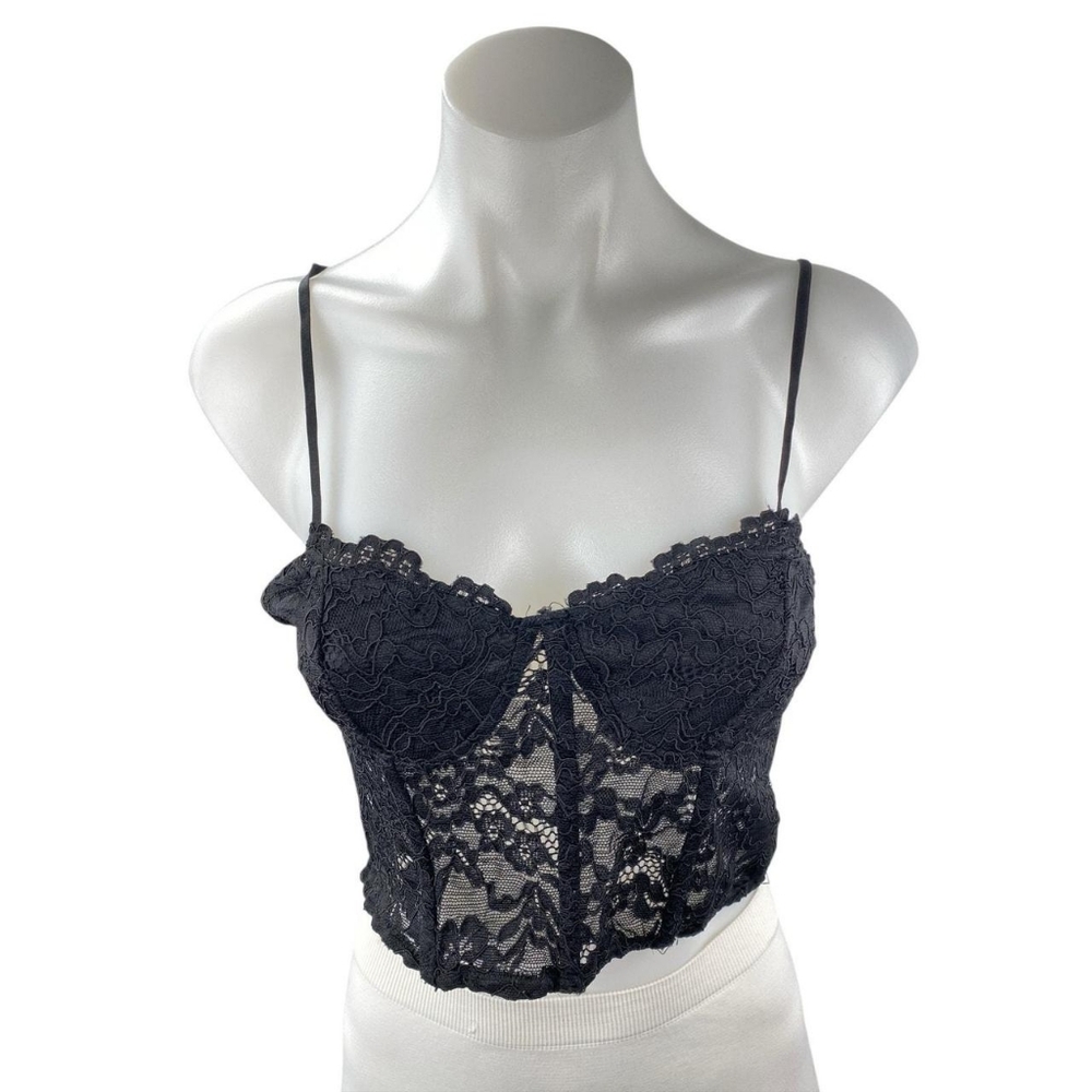 Zara Black Lace Crop Top